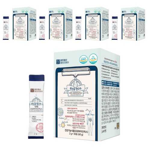 장인정신에브리데이 유산균 연구소 10억 프로바이오틱스, 30회분, 60g, 5개