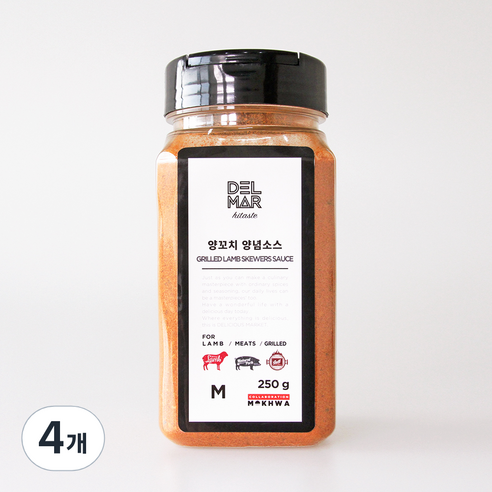딜리셔스마켓 양꼬치시즈닝, 250g, 4개