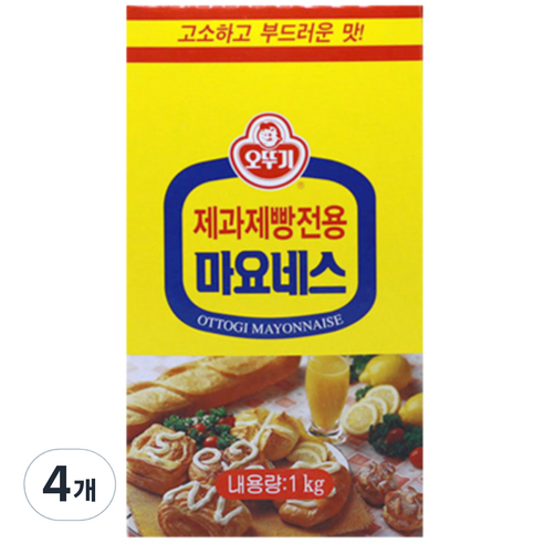 오뚜기 제과제빵전용 마요네스 /비닐, 1kg, 4개