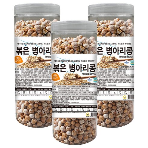 대구농산 볶은 병아리콩 통, 750g, 3개