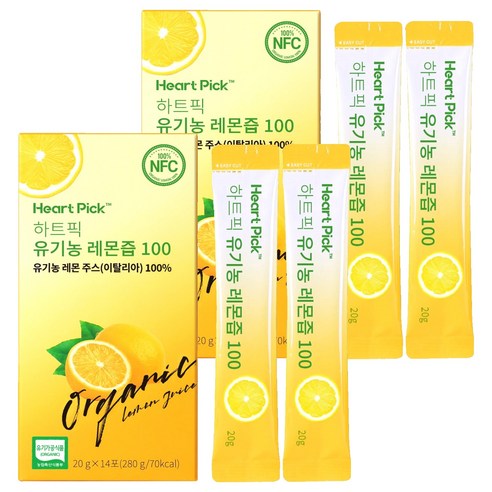 하트픽 유기농 레몬즙 100 14p, 280g, 2개