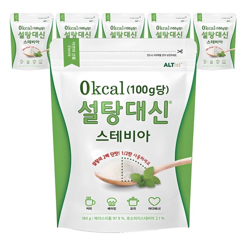 설탕대신 스테비아 에리스리톨 설탕, 180g, 6개
