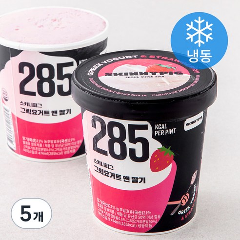 스키니피그 그릭요거트 앤 딸기 아이스밀크 (냉동), 5개, 474ml