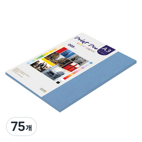 종이문화 프린트프로 두꺼운 칼라복사지 No 17 딥블루 205g, A3, 75개