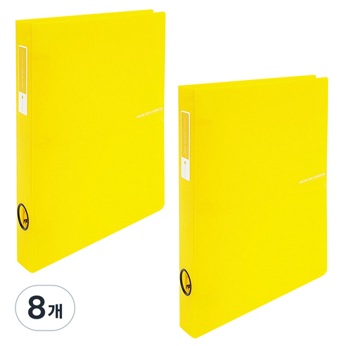 에코청운 투명 칼라칩 3공 D링 바인더 3cm A4, 노랑, 8개