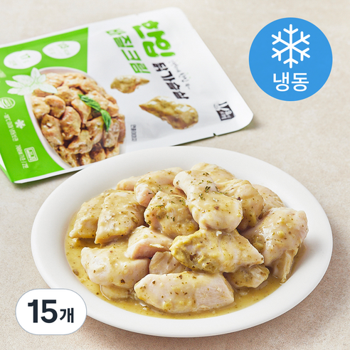 육식토끼 한입닭가슴살 바질크림 (냉동), 100g, 15개