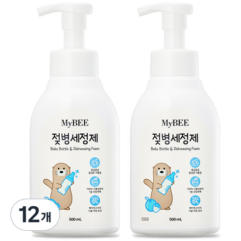 마이비 젖병세정제 거품형 용기, 500ml, 12개