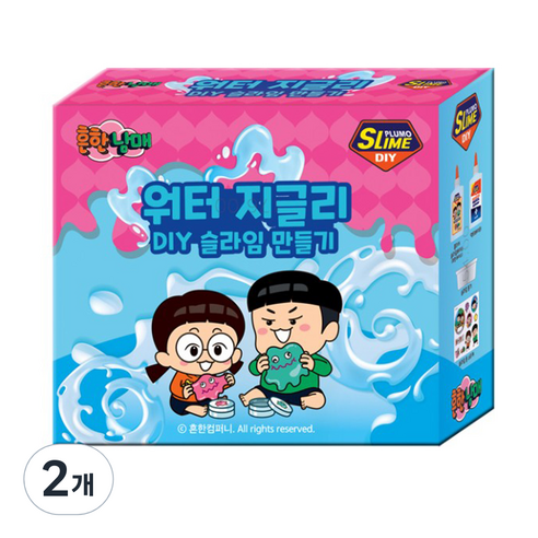 흔한남매 워터 지글리 DIY 슬라임 만들기, 2개, 투명색