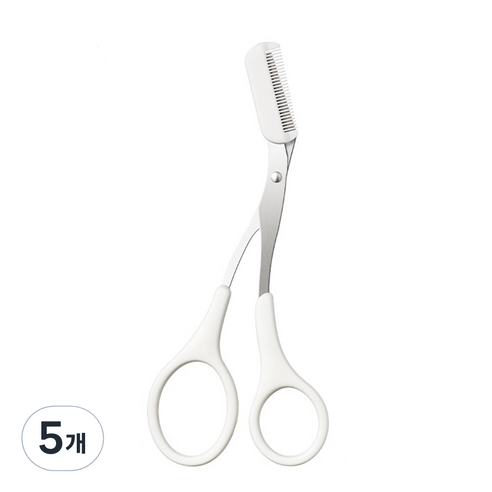 베라망 빗이 있는 눈썹가위, 5개, 화이트