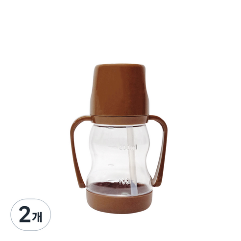 아가프라 라온 빨대컵 250ml, 2개, 초코
