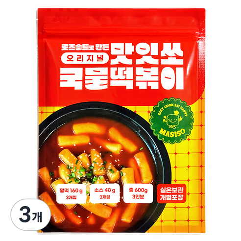 맛잇쏘 국물 떡볶이 오리지널 3인분, 600g, 3개