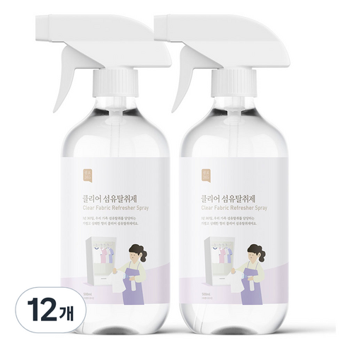 쉼표365 클리어 섬유탈취제 라벤더우디, 500ml, 12개
