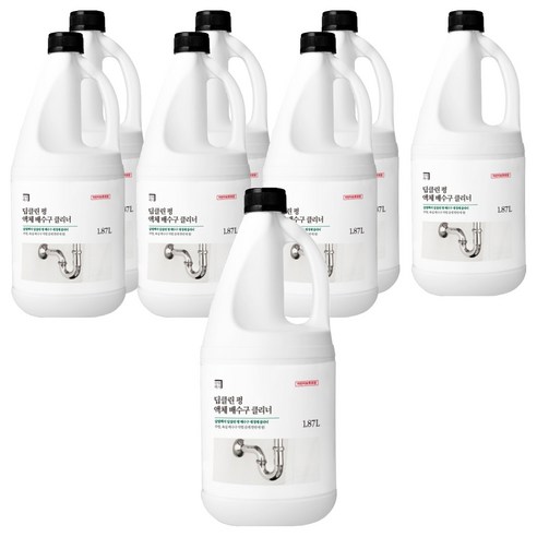 살림백서 딥클린 펑 배수구 세정제 클리너, 1.87L, 8개