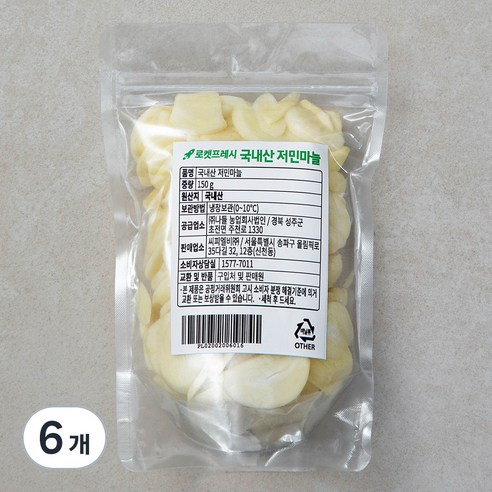 국내산 저민마늘, 150g, 6개