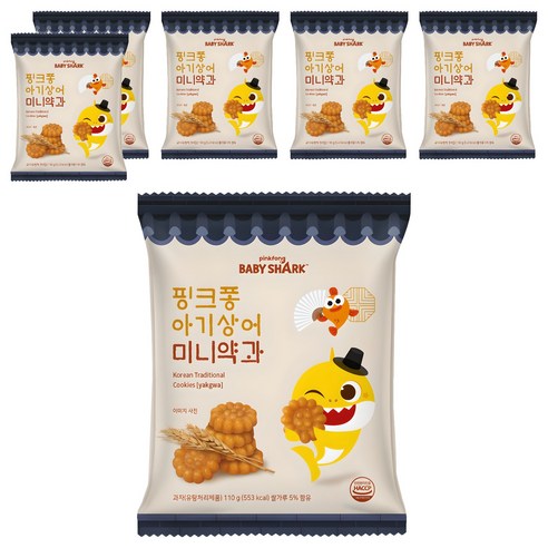 핑크퐁 아기상어 미니약과, 110g, 6개