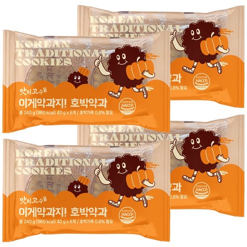 맛의고수 이게약과지 호박약과 6p, 240g, 4개