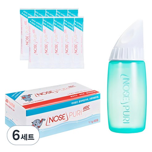 노즈퓨리 어린이 코세정기 + 분말 70p, 6세트