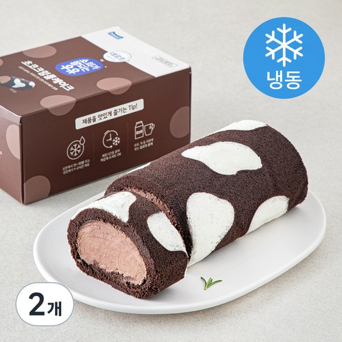 소화가잘되는우유 초코크림 롤케이크 (냉동), 380g, 2개