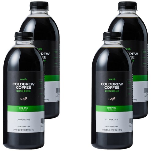 웨이크비 콜드브루 원액 브라질 세하도, 1L, 1개입, 4개
