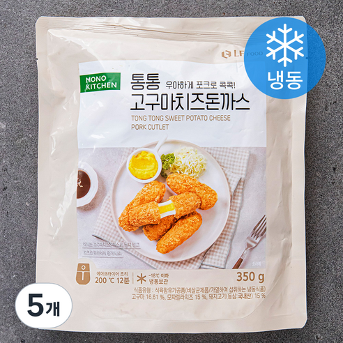 모노키친 통통 고구마 치즈 돈까스 (냉동), 350g, 5개