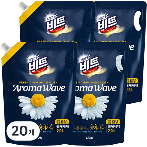 비트 아로마 웨이브 향기나는 액상세제 리필 카모마일, 20개, 2L