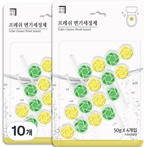 살림백서 프레쉬 변기 세정제 레몬향 4p, 200g, 10개