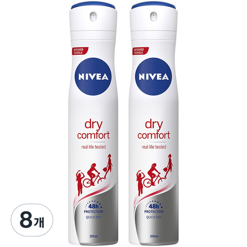 니베아 드라이 콤포트 데오드란트, 200ml, 8개