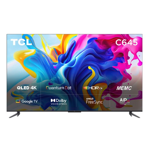 TCL 안드로이드11 4K QLED TV, 128cm/50인치, 50C645, 스탠드형, 고객직접설치