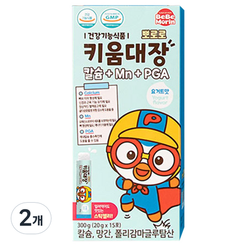 뽀로로 유아용 키움대장 칼슘 + Mn + PGA 영양식품 15p, 15포, 2개