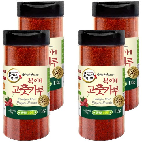 복이네먹거리 국산 안매운 순한맛 어린이 반찬용 고춧가루, 115g, 4개