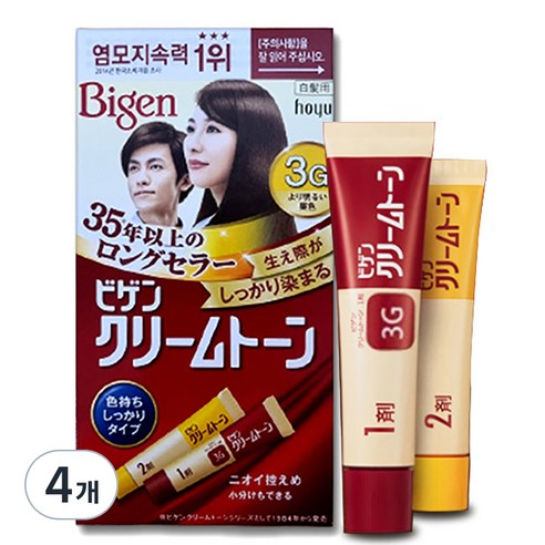 비겐 크림톤 염색제 40g, 3G밝은밤색, 4개
