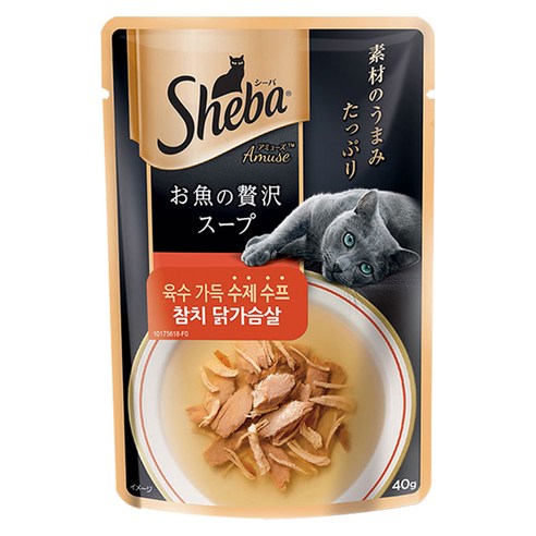 쉬바 고양이 주식 파우치, 닭, 40g, 1개
