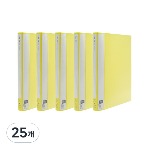 인디 클리어파일 A4 20매, Yellow, 25개