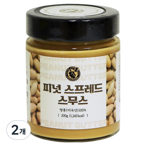 너츠브라더 땅콩버터 피넛 스프레드 스무스, 2개, 200g