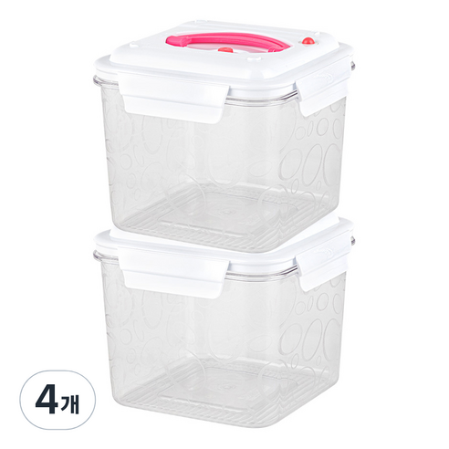 이지앤프리 에어제로 진공 밀폐용기 2600ml, 4개, 단품