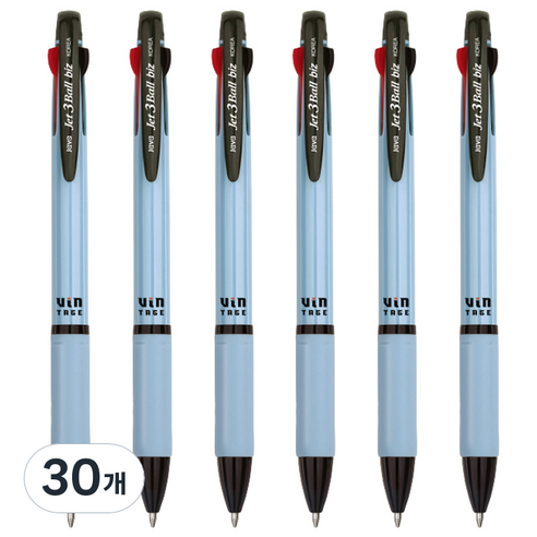 자바펜 제트 3볼 biz 빈티지 펜 0.7mm, 블루, 30개