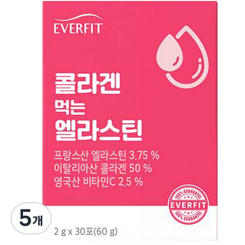 내츄럴플러스 에버핏 콜라겐 먹는 엘라스틴 30p, 5개, 60g