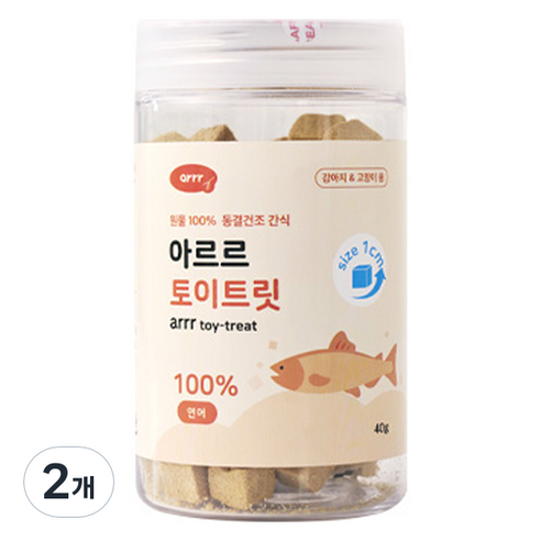 동원아르르 반려동물 동결건조 간식 토이트릿 1cm, 연어, 40g, 2개