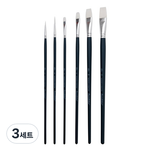 윈저앤뉴튼 아크릴붓 화운데이션 세트 WI5295008, 3세트, 6종