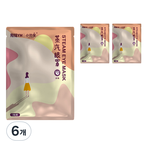 스몰웜 오와이규 힐링 온열 안대 로즈, 6개, 10개입