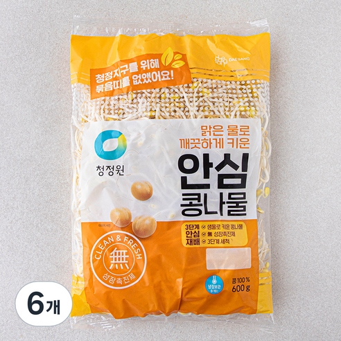 청정원 안심 콩나물, 600g, 6개