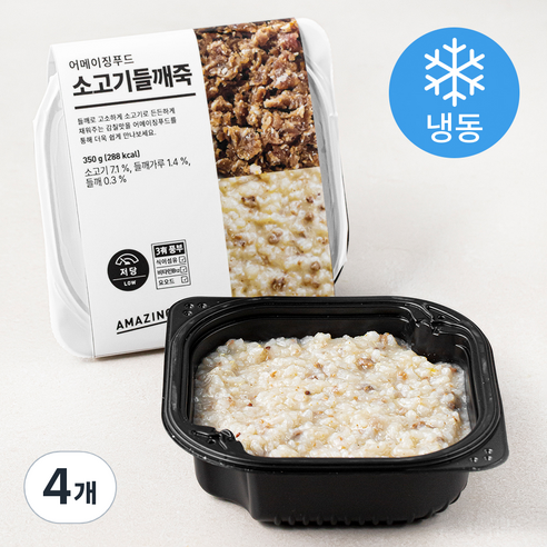 어메이징푸드 소고기들깨죽 (냉동), 350g, 4개