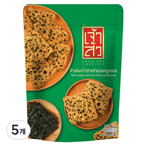 차오수아 자스민 라이스 크래커 김맛, 80g, 5개
