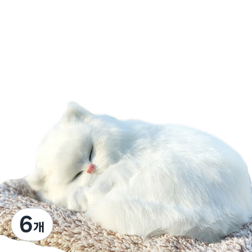 미니형 숯먹는 고양이 차량용 탈취용품 화이트양이, 1개입, 6개
