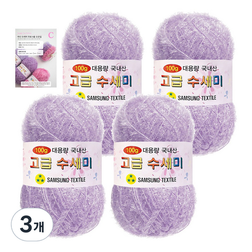 야나 대용량 수세미 100g x 4p + C 인쇄도안 8종 세트, 132 파스텔보라, 3개