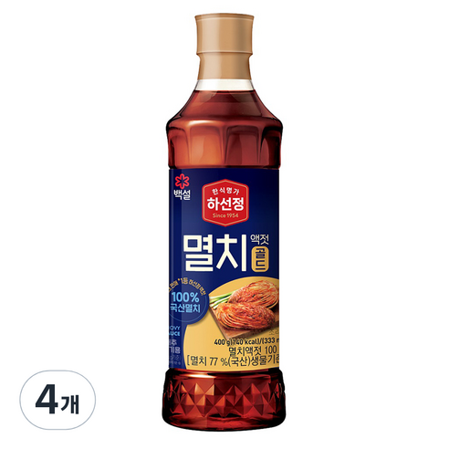 하선정 멸치액젓 골드, 400g, 4개