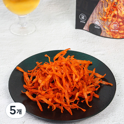 31건어물 수제 낙지롱칩 매운맛, 130g, 5개