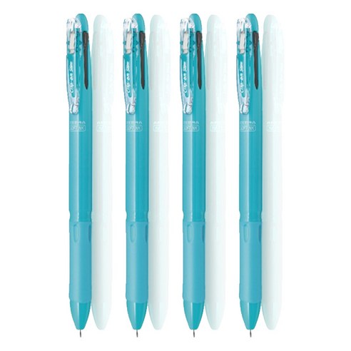 제브라 클립온 슬림 소프트 3C 3색펜 0.7mm, 라이트블루, 4개