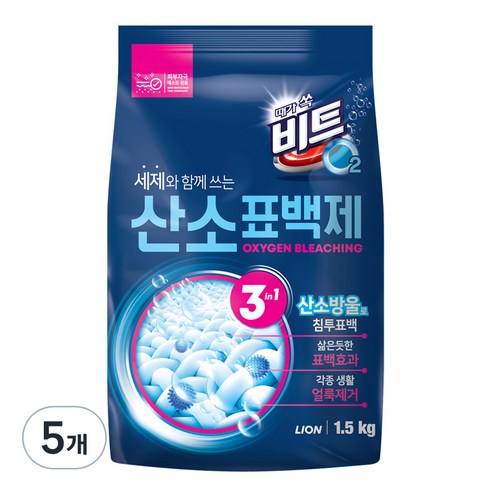 비트O2 산소표백제, 1.5kg, 5개