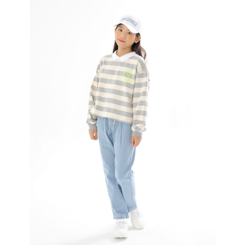 Junior 時尚 女孩 服裝 上衣 領 T卹 女孩 女孩 初中